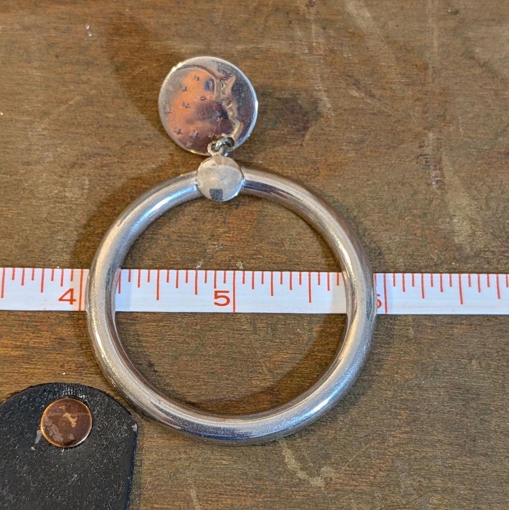 ❄️Vintage Moon & Stars Silver Hoop Earrings - Picture 3 of 6